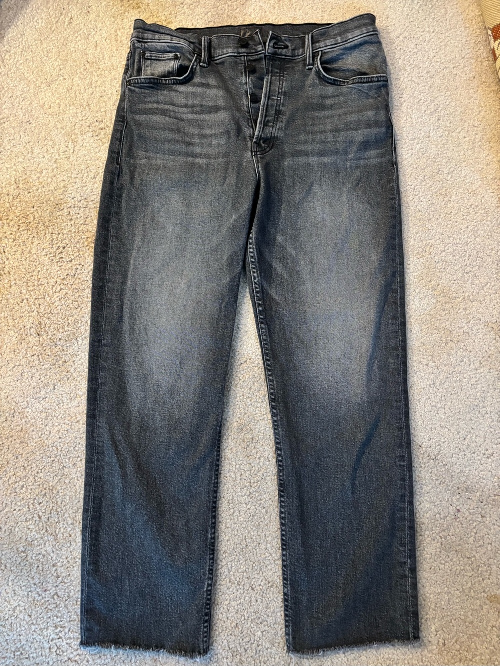 MOTHER The Tomcat Ankle Fray Jeans Grey - Size 32/US 14